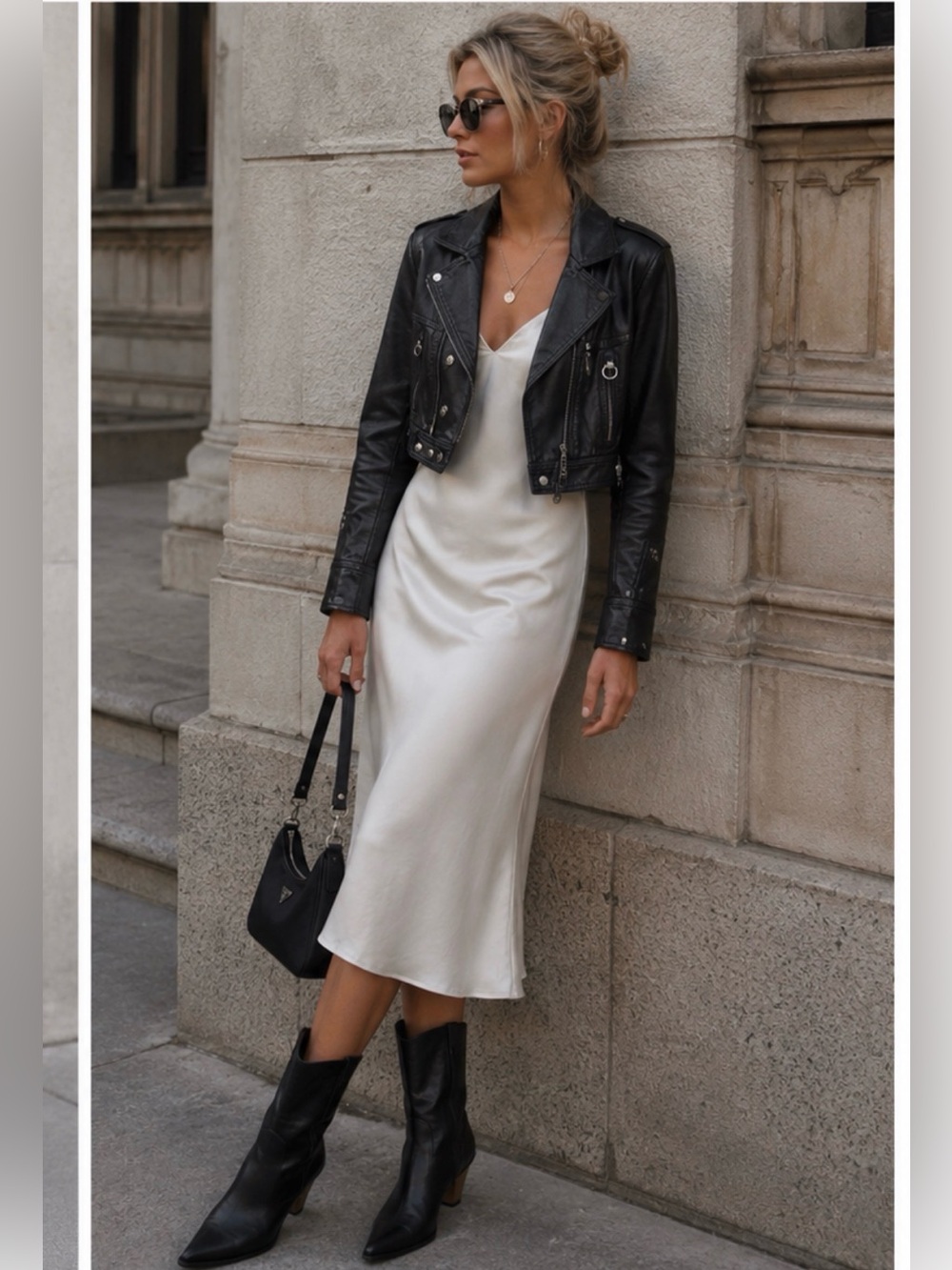 Diesel Black Leather Cropped Button Jacket